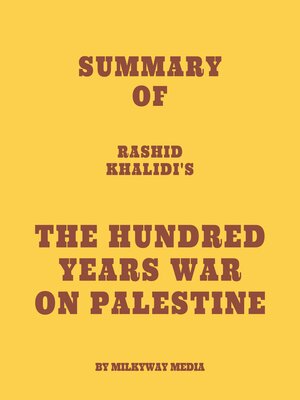 cover image of Summary of Rashid Khalidi's the Hundred Years War on Palestine